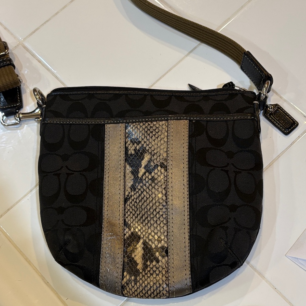 Coach Black and Brown Crossbody Bag